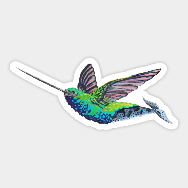 Narwhal Hummingbird Sticker by RaLiz